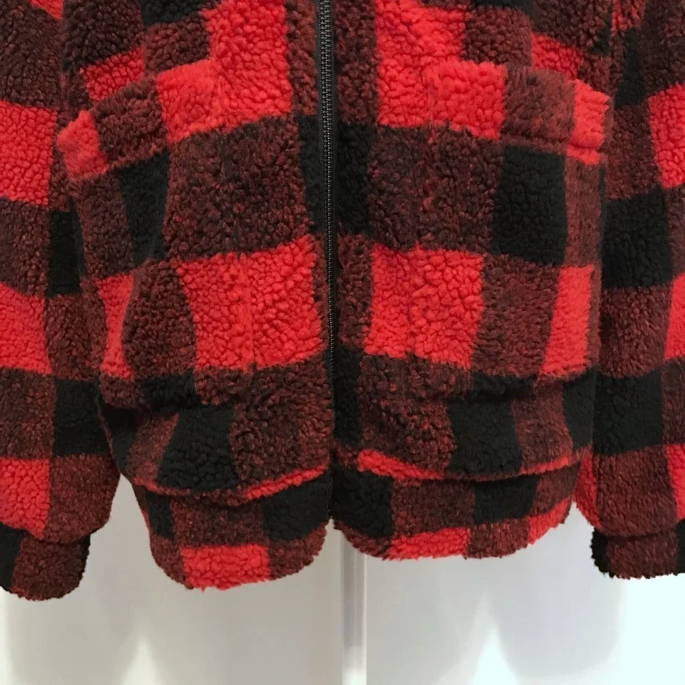 Elodie NWT Buffalo Plaid Sherpa Jacket Women S
